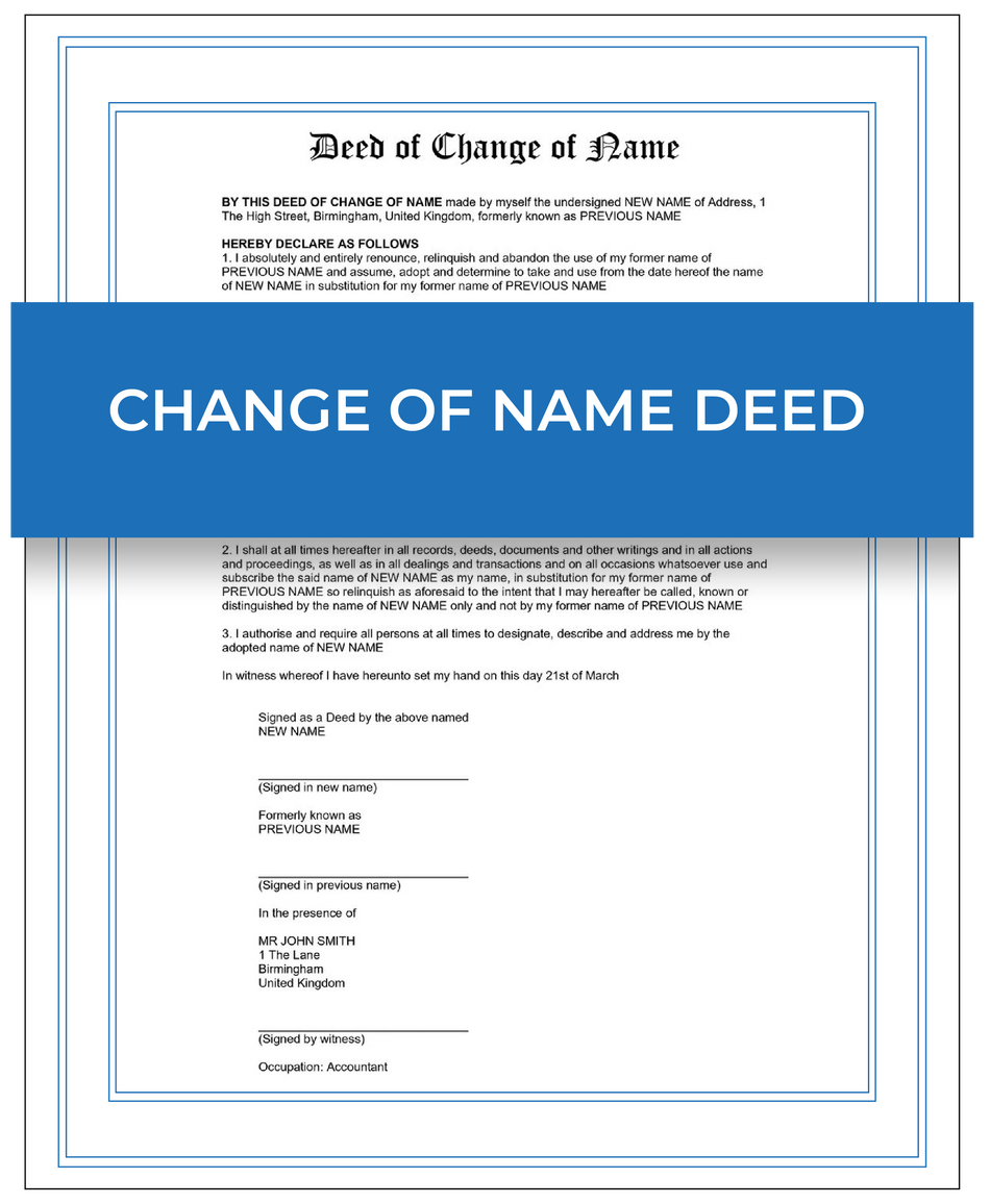 Change of name deed – Next Day Apostille Service