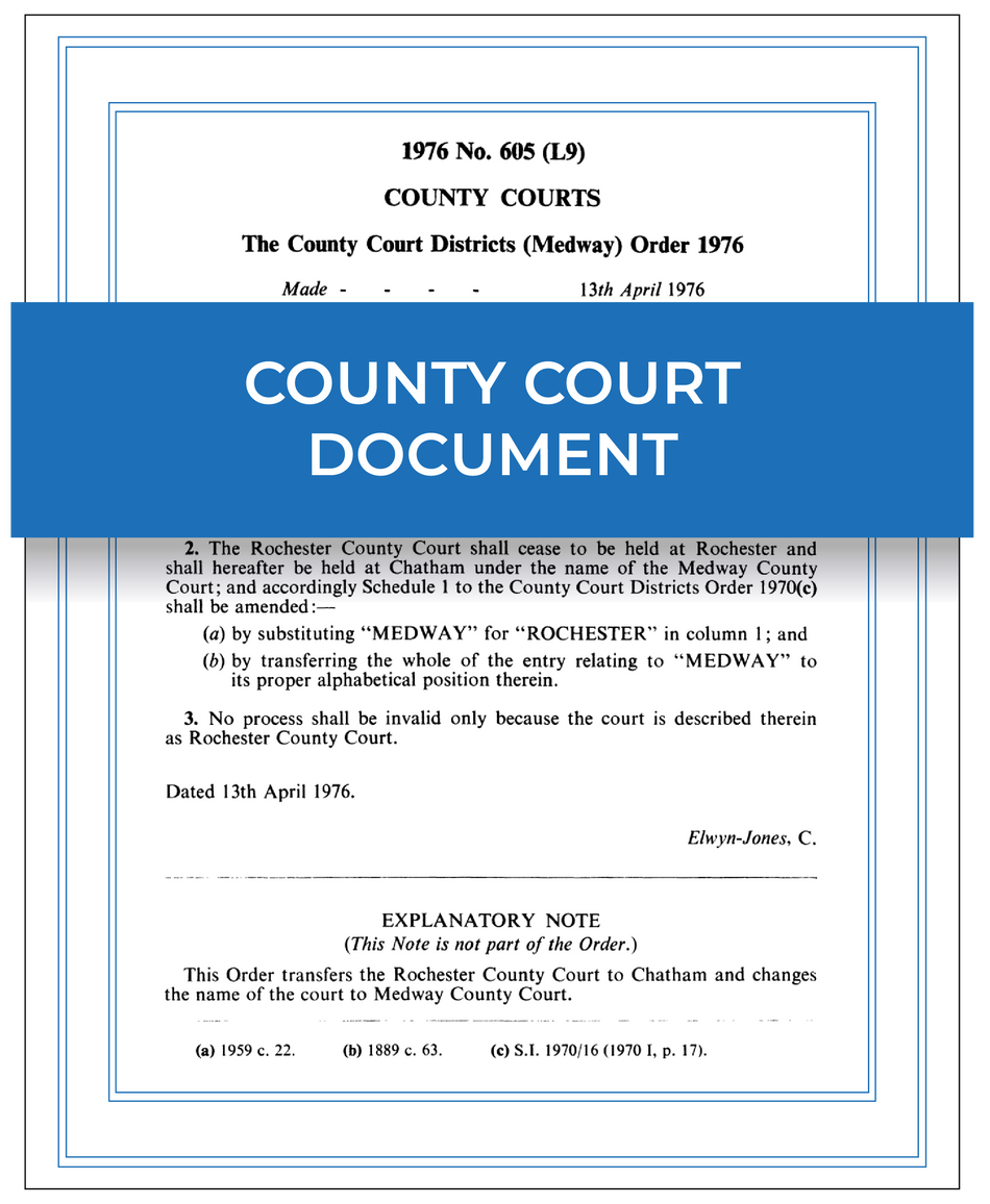 County Court document – Next Day Apostille Service