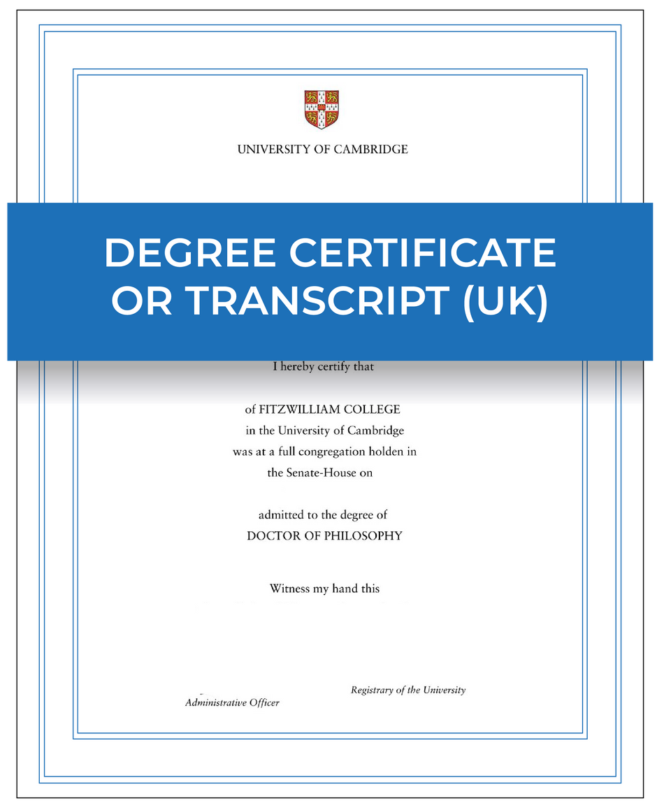 Degree certificate or transcript (UK) – Next Day Apostille Service