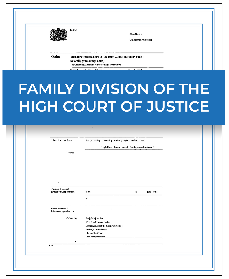 Family Division of the High Court of Justice document  – Next Day Apostille Service