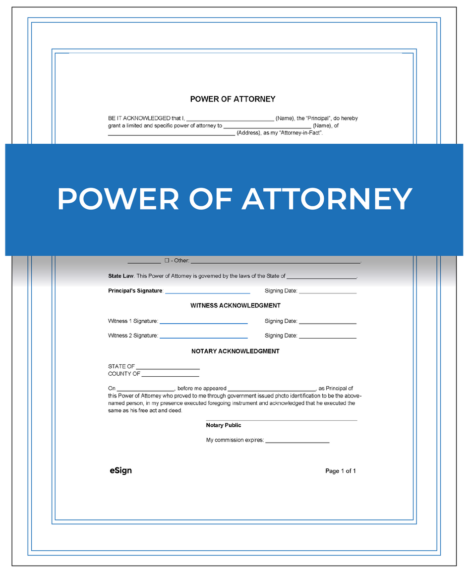 Power of attorney – Next Day Apostille Service