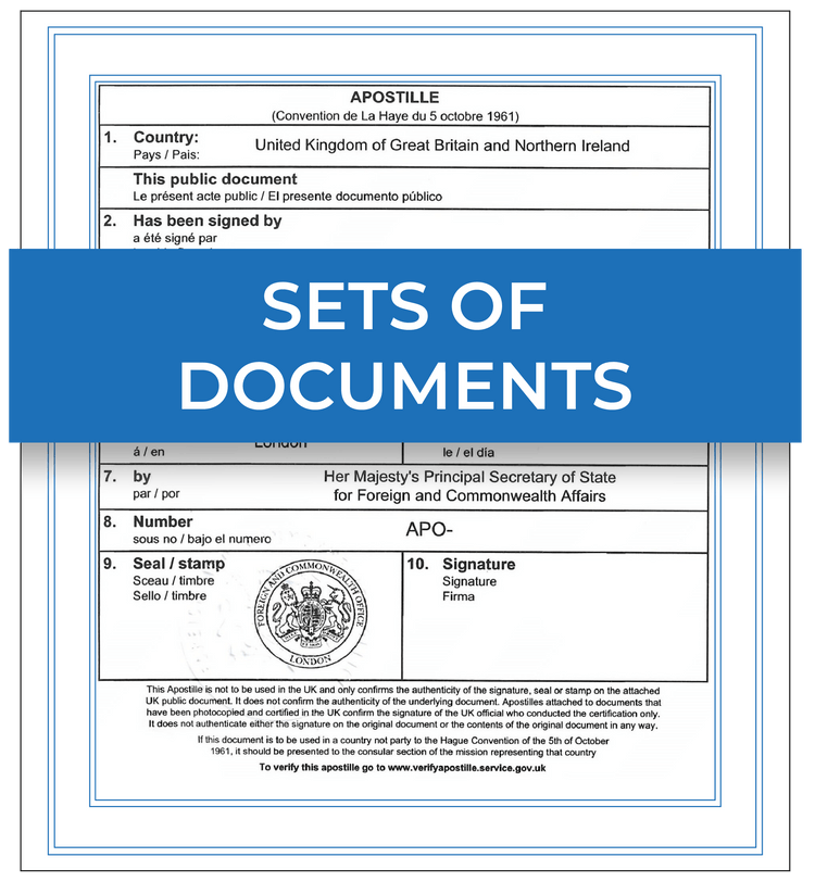 Sets of Documents Apostille – 1st Apostille