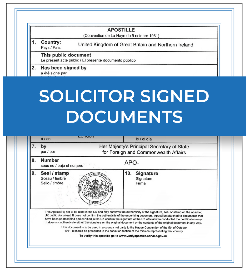 Solicitor Signed Documents -  – Next Day Apostille Service