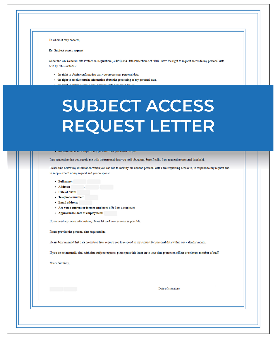 Subject Access Request Letter  – Next Day Apostille Service