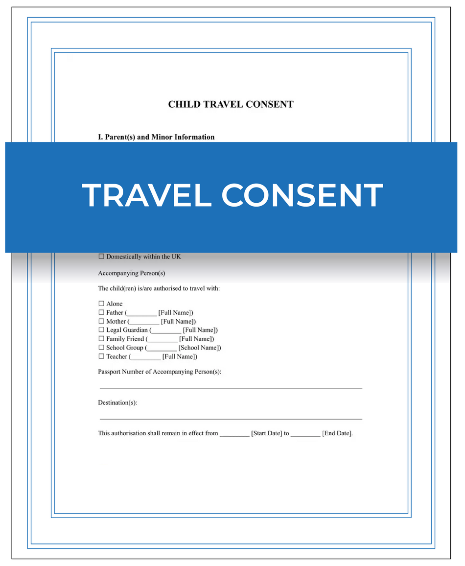 Child travel consent form – Next Day Apostille Service