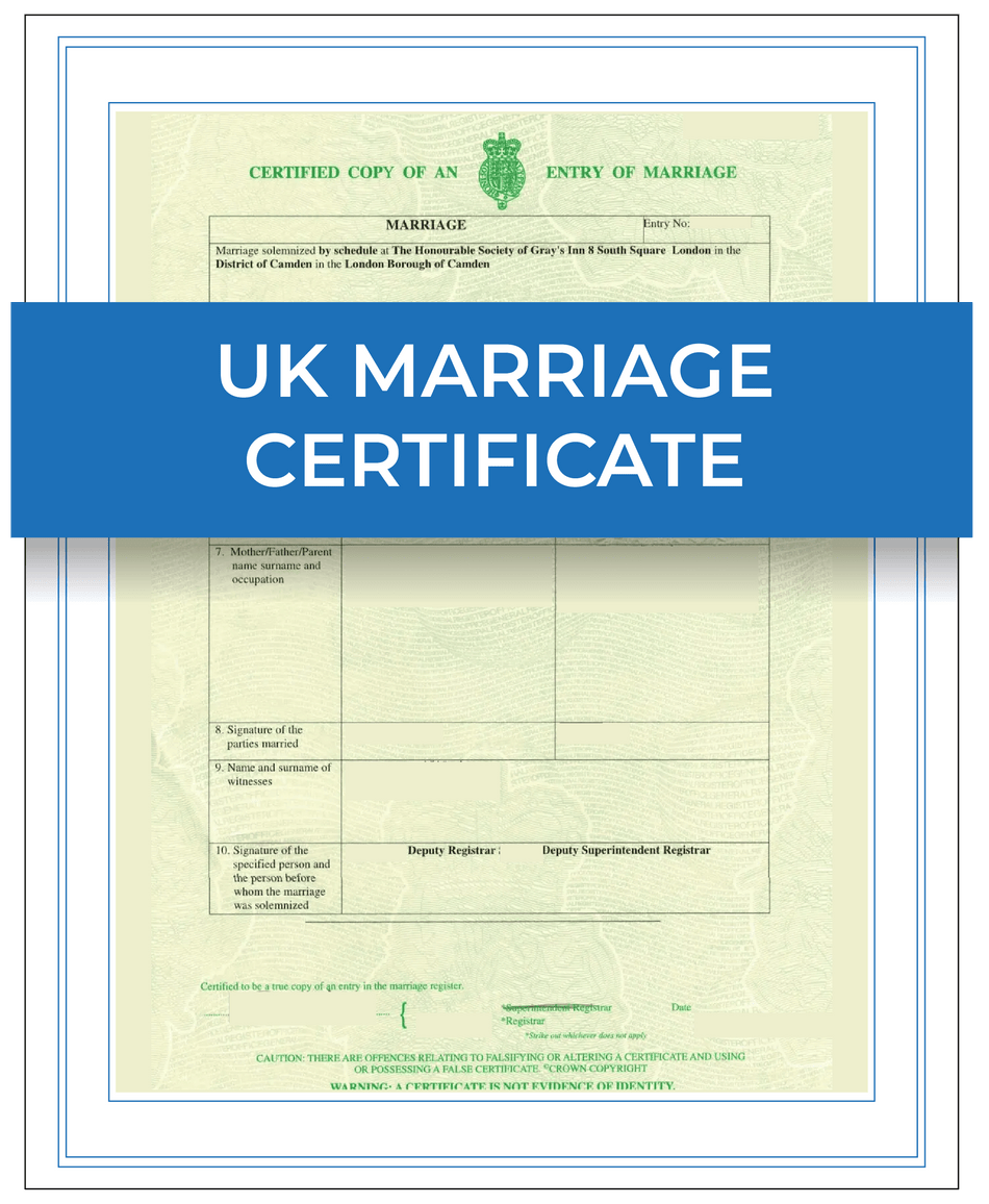 UK Marriage Certificate – Next Day Apostille Service
